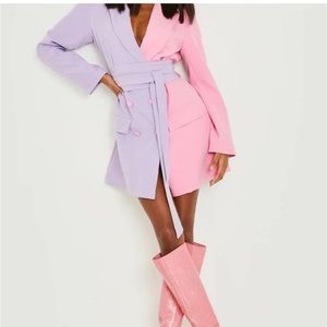 SOLD! Contrast Obi Tie Waist Blazer Dress - LILAC - ✨ New With Tags ✨ Size 6